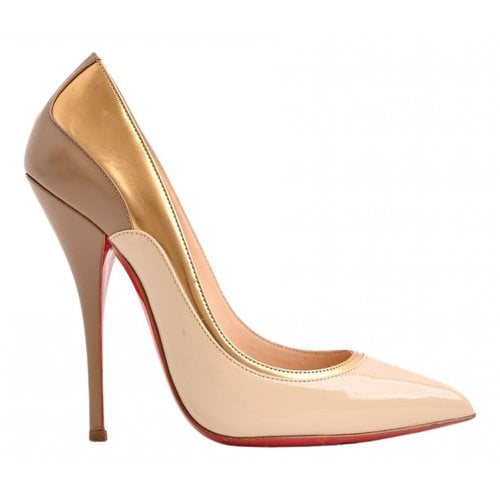Pre-owned Christian Louboutin Leather Heels In Yellow
