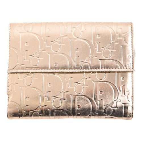 Pre-owned Dior Leather Clutch Bag In Grey
