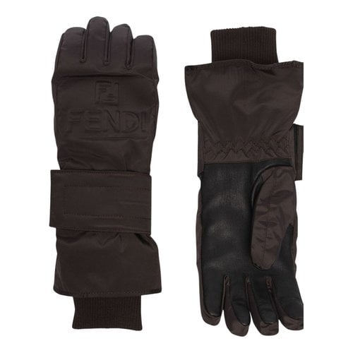 Pre-owned Fendi Gloves In Brown
