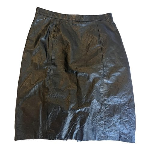 Pre-owned Reformation Leather Mini Skirt In Black