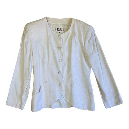 Pre-owned Dior Linen Suit Jacket In White