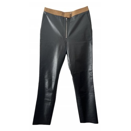 Pre-owned Victoria Beckham Leather Slim Pants In Black