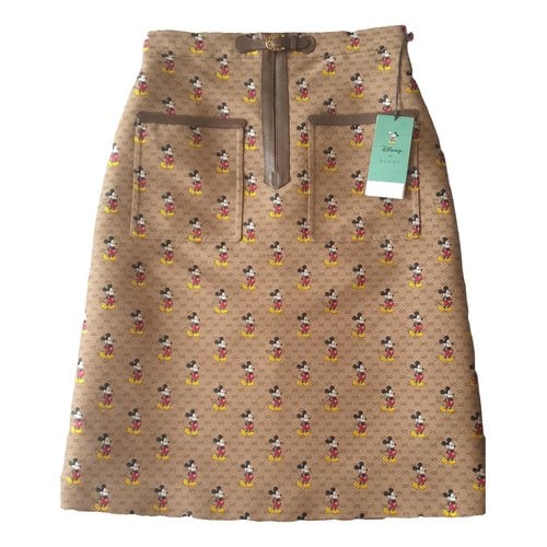 Pre-owned Disney X Gucci Wool Mid-length Skirt In Brown