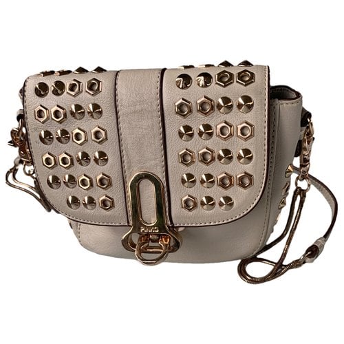 Pre-owned Pinko Leather Crossbody Bag In Beige