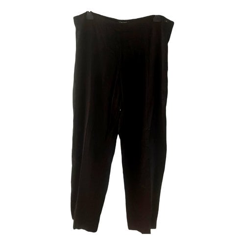 Pre-owned Chanel Silk Trousers In Black