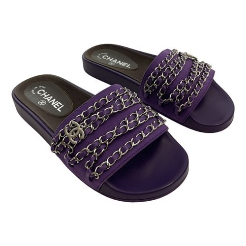Pre-owned Chanel Mules In Purple