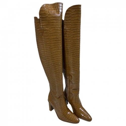 Pre-owned Max Mara Leather Boots In Camel