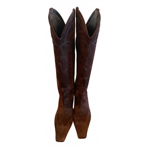 Pre-owned Khaite Western Boots In Brown