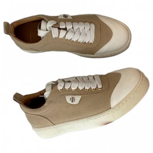 Pre-owned Anine Bing Cloth Lace Ups In Beige