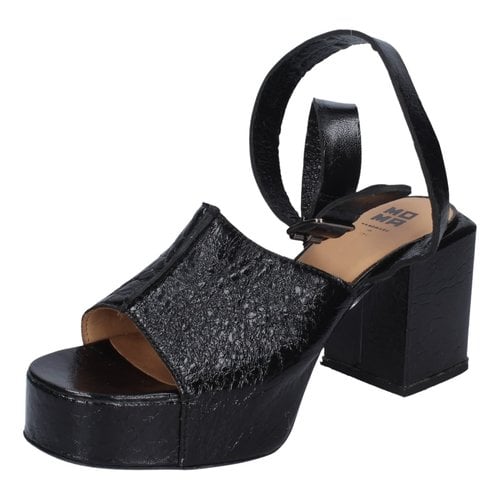 Pre-owned Moma Leather Sandals In Black