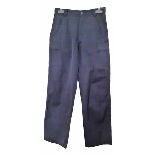 Pre-owned Agnès B. Straight Pants In Navy
