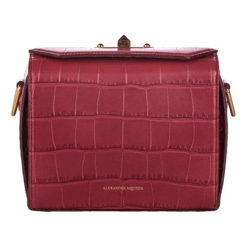 Pre-owned Alexander Mcqueen Box 19 Leather Handbag In Burgundy