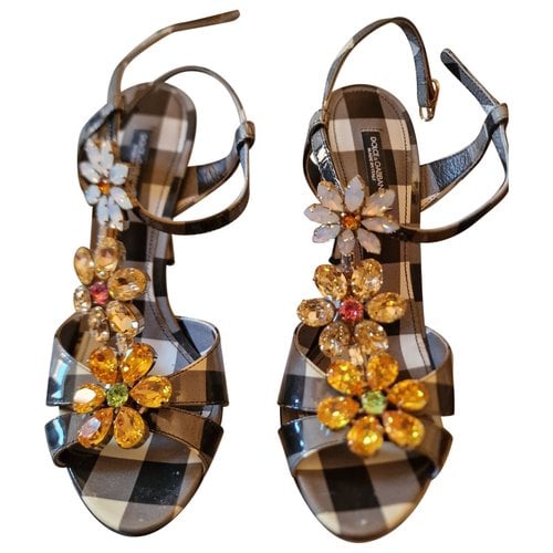 Pre-owned Dolce & Gabbana Leather Sandals In Multicolour