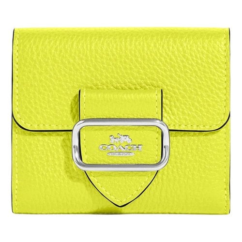 Pre-owned Coach Leather Wallet In Yellow