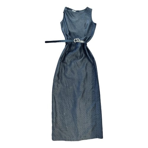 Pre-owned Dries Van Noten Silk Maxi Dress In Grey