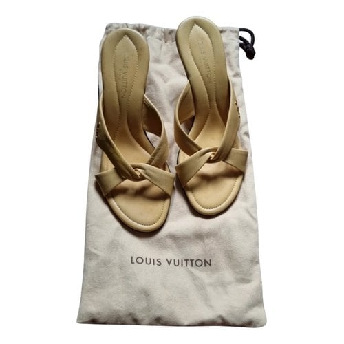 Pre-owned Louis Vuitton Leather Mules In Yellow