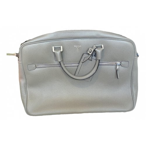 Pre-owned Serapian Patent Leather Satchel In Grey