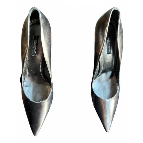 Pre-owned Dolce & Gabbana Leather Heels In Anthracite