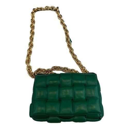Pre-owned Bottega Veneta Chain Cassette Leather Crossbody Bag In Green