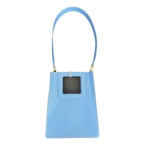 Pre-owned Staud Leather Clutch Bag In Blue