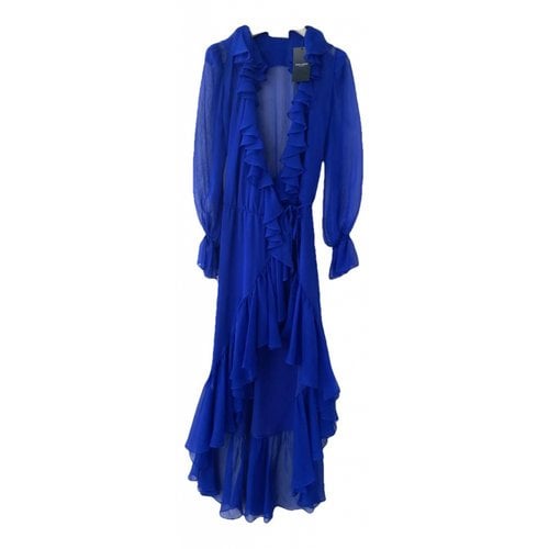 Pre-owned Saint Laurent Silk Maxi Dress In Blue
