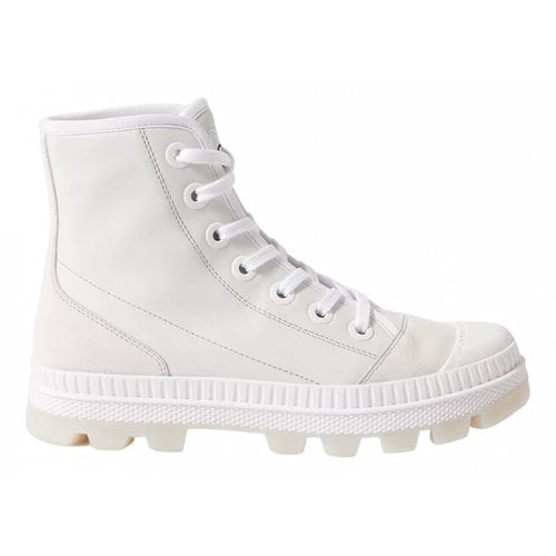 Pre-owned Jimmy Choo Leather Trainers In White