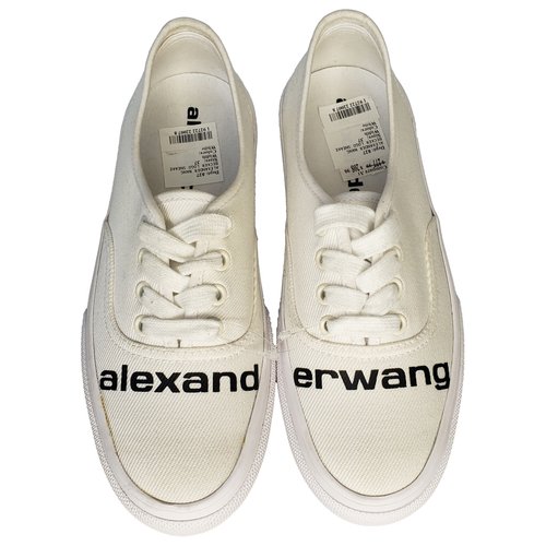 Pre-owned Alexander Wang Cloth Lace Ups In White