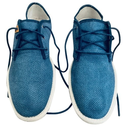 Pre-owned Timberland Cloth Lace Ups In Blue