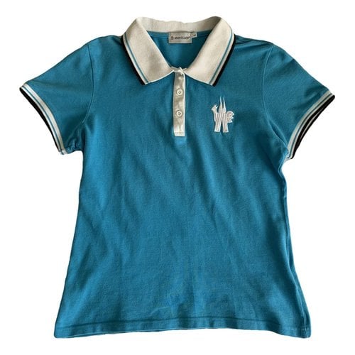 Pre-owned Moncler Polo In Turquoise