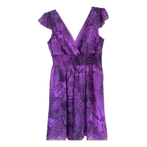 Pre-owned Armani Exchange Silk Mini Dress In Purple