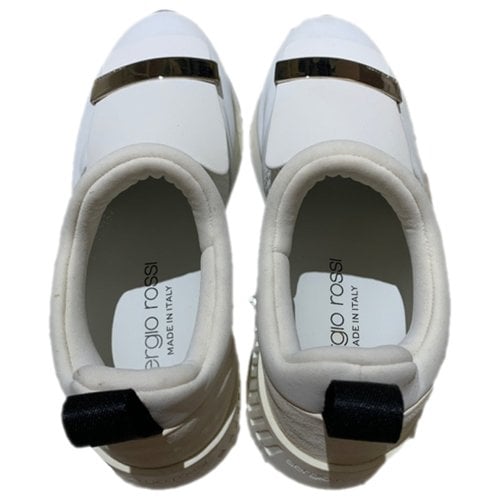 Pre-owned Sergio Rossi Leather Espadrilles In White