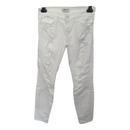 Pre-owned Current Elliott Slim Jeans In White