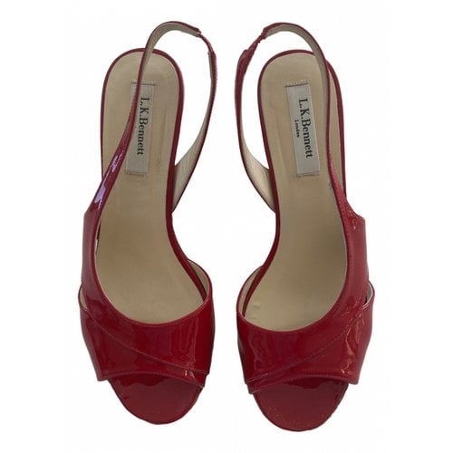 Pre-owned Lk Bennett Patent Leather Sandals In Red