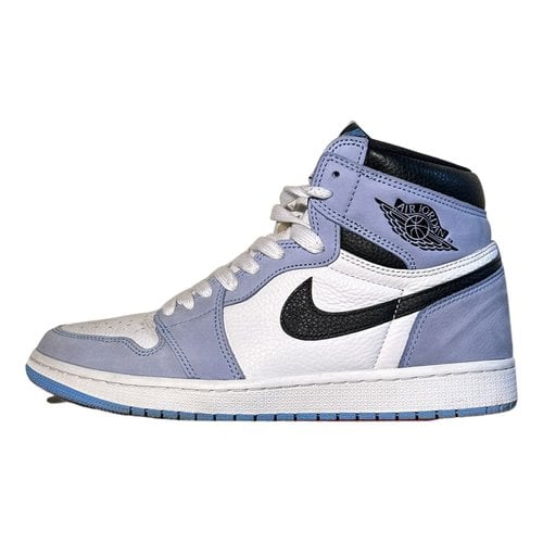 Pre-owned Jordan 1 Leather High Trainers In Blue