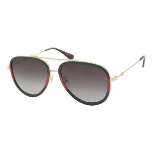 Pre-owned Gucci Aviator Sunglasses In Gold