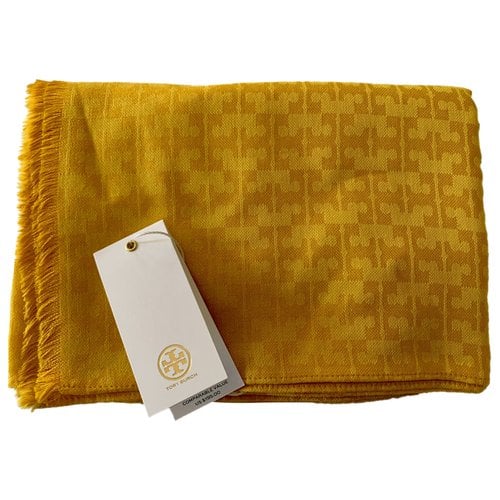 Pre-owned Tory Burch Scarf In Yellow