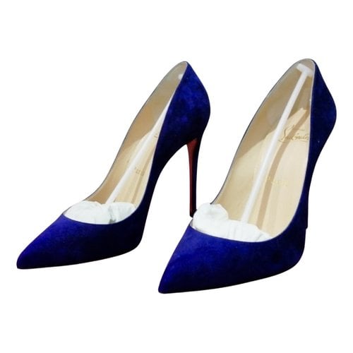 Pre-owned Christian Louboutin Pigalle Heels In Blue