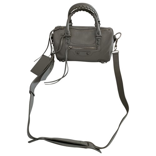 Pre-owned Balenciaga Twiggy Leather Handbag In Grey