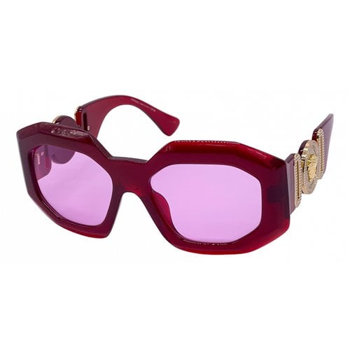 Pre-owned Versace Oversized Sunglasses In Red