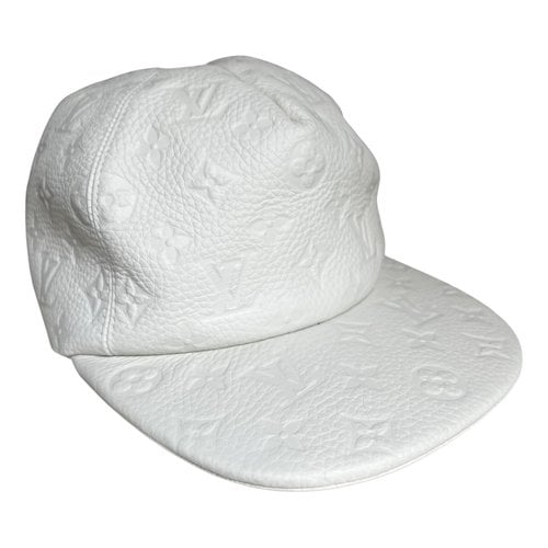 Pre-owned Louis Vuitton Leather Hat In White