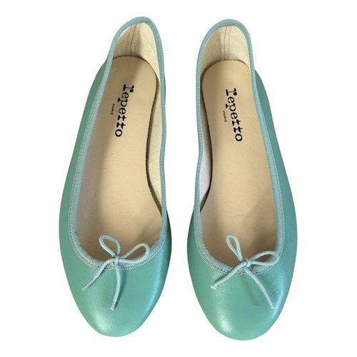 Pre-owned Repetto Leather Ballet Flats In Turquoise
