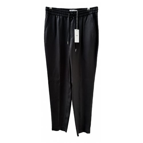 Pre-owned Closed Silk Trousers In Black