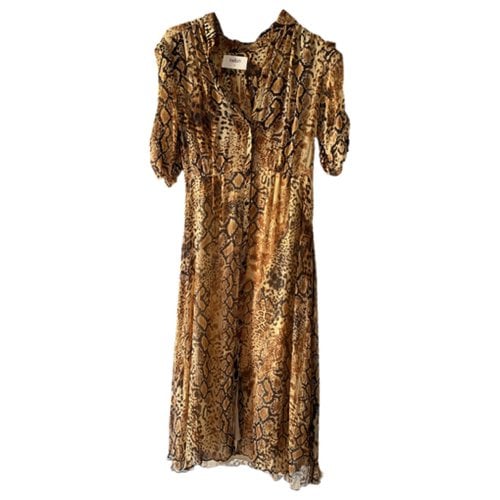 Pre-owned Ba&sh Spring Summer 2021 Silk Mid-length Dress In Brown