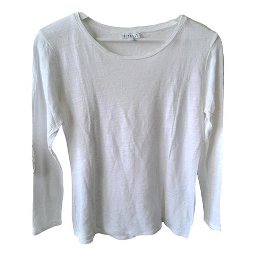 Pre-owned Claudie Pierlot Linen Jersey Top In White