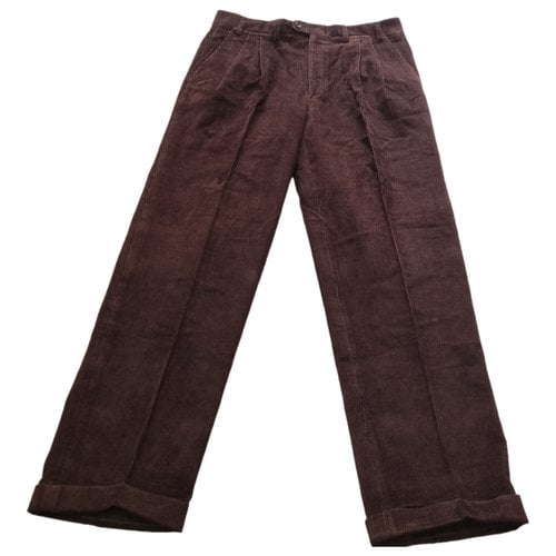 Pre-owned Dior Velvet Trousers In Brown
