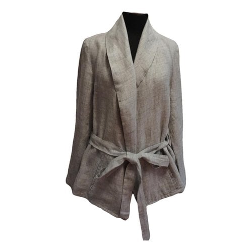 Pre-owned Max & Moi Linen Jacket In Grey