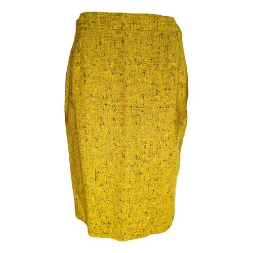 Pre-owned Saint Laurent Wool Mid-length Skirt In Yellow