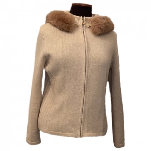 Pre-owned St John Cashmere Cardigan In Beige