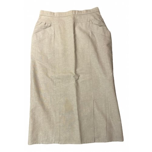 Pre-owned Chloé Linen Mid-length Skirt In Beige