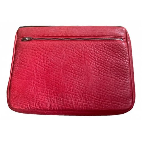 Pre-owned Alexander Wang Leather Clutch Bag In Red